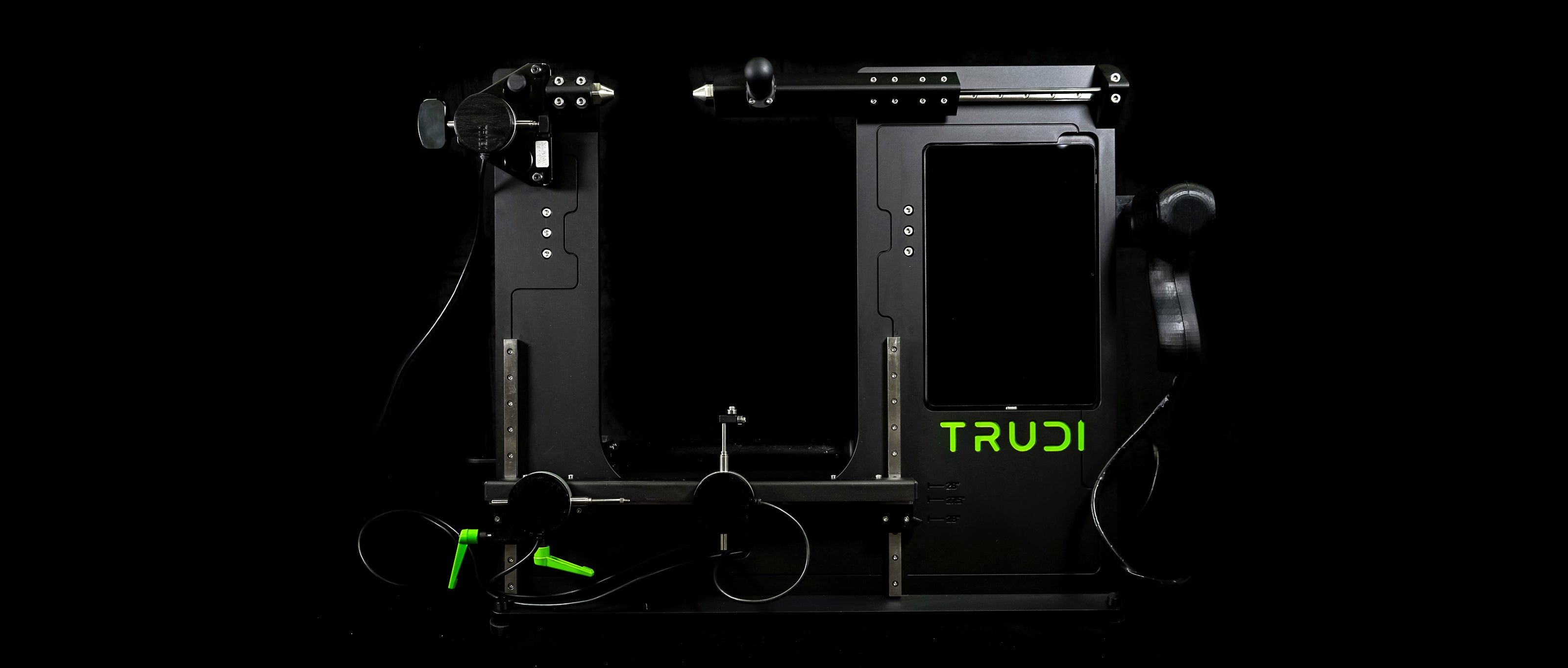trudi revolutionary bicycle wheel truing machine front view